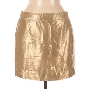 J. Crew Gold Silk Skirt w/ Pockets  sz 6